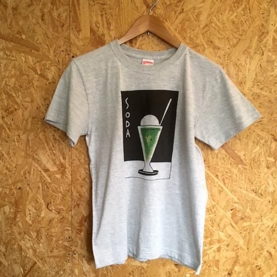 Soda Tシャツ グレー スケラッコ Folk Old Book Store 古本 新本 個人出版本 グッズの販売