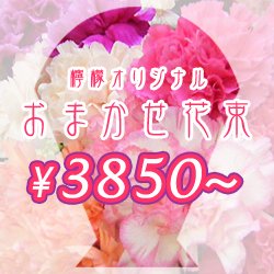 お祝い花のフラワーギフト おまかせ花束 3850円 円