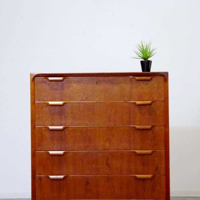 木製ミッドセンチュリー　6段　チェスト　タンス レトロ家具 6段チェスト 木目調引き出しタンス vintage USED ミッド