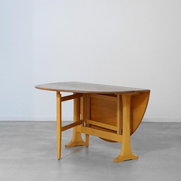 1930年代オーク材ゲートレッグテーブル（机）高さ74.5cm