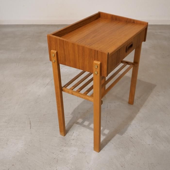 USビンテージ　ナイトテーブル　チェスト UD12130｜1段チェスト/ナイトテーブル（チーク＆ブナ）北欧家具