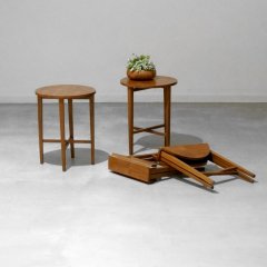 デザイナーズ｜折り畳みサイドテーブル（幅38cm/チーク）ポール・ハンデバッド｜ST2097-2