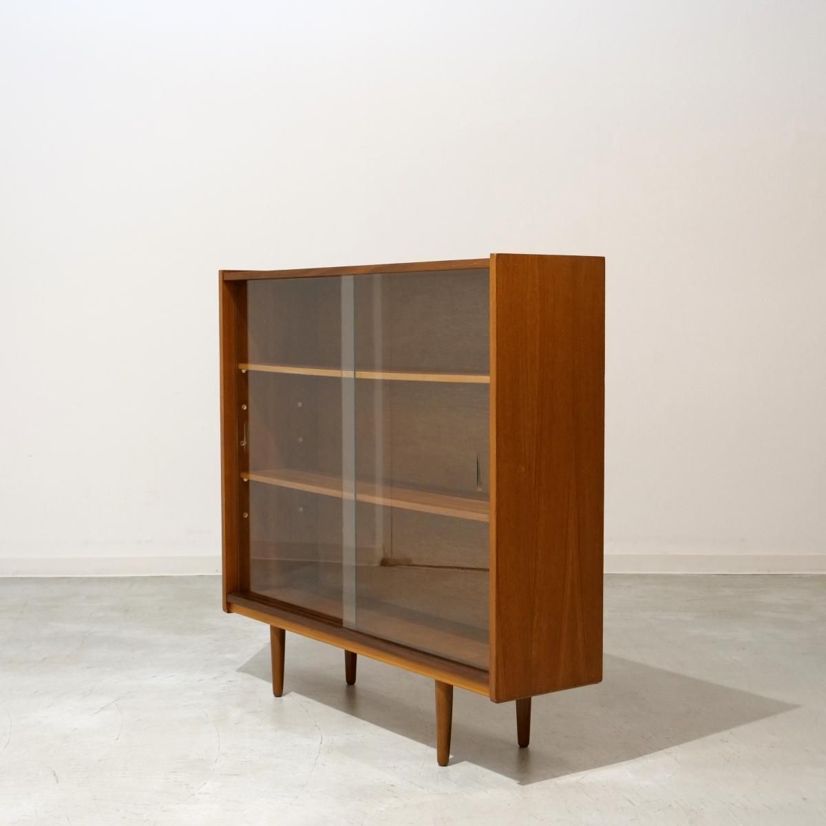 GC1595｜ガラスキャビネット（チーク）北欧ビンテージ家具