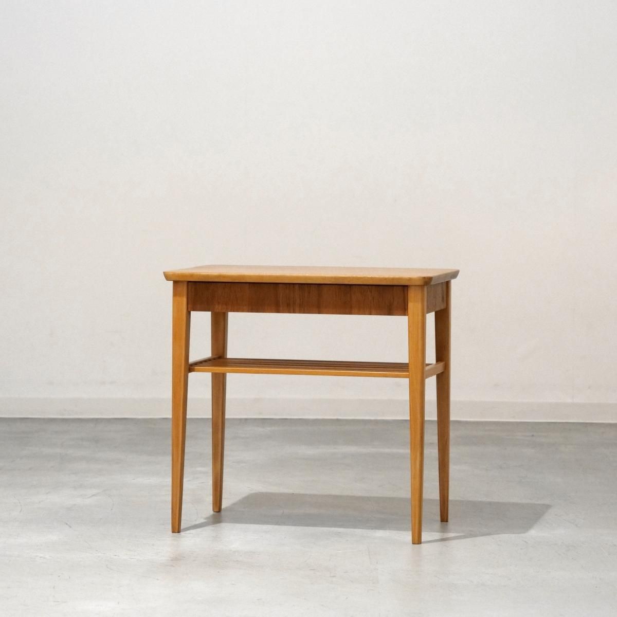 UD14209｜1段チェスト＆引出付サイドテーブル（チーク＆ビーチ）北欧