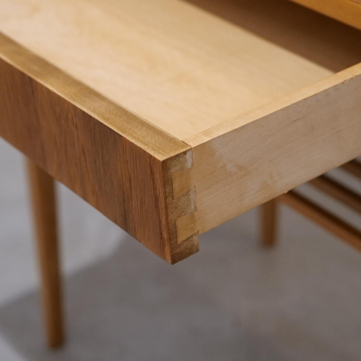 UD14209｜1段チェスト＆引出付サイドテーブル（チーク＆ビーチ）北欧