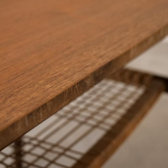 UD12134｜コーヒーテーブル（チーク＆ラタン）北欧ビンテージ