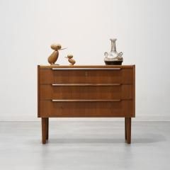 UD10329｜チーク＆オーク材の1段チェスト /北欧ビンテージ家具