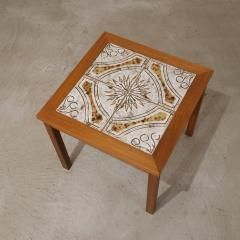 UD14326｜ネストテーブル（チーク＆タイル）北欧家具・ミッド