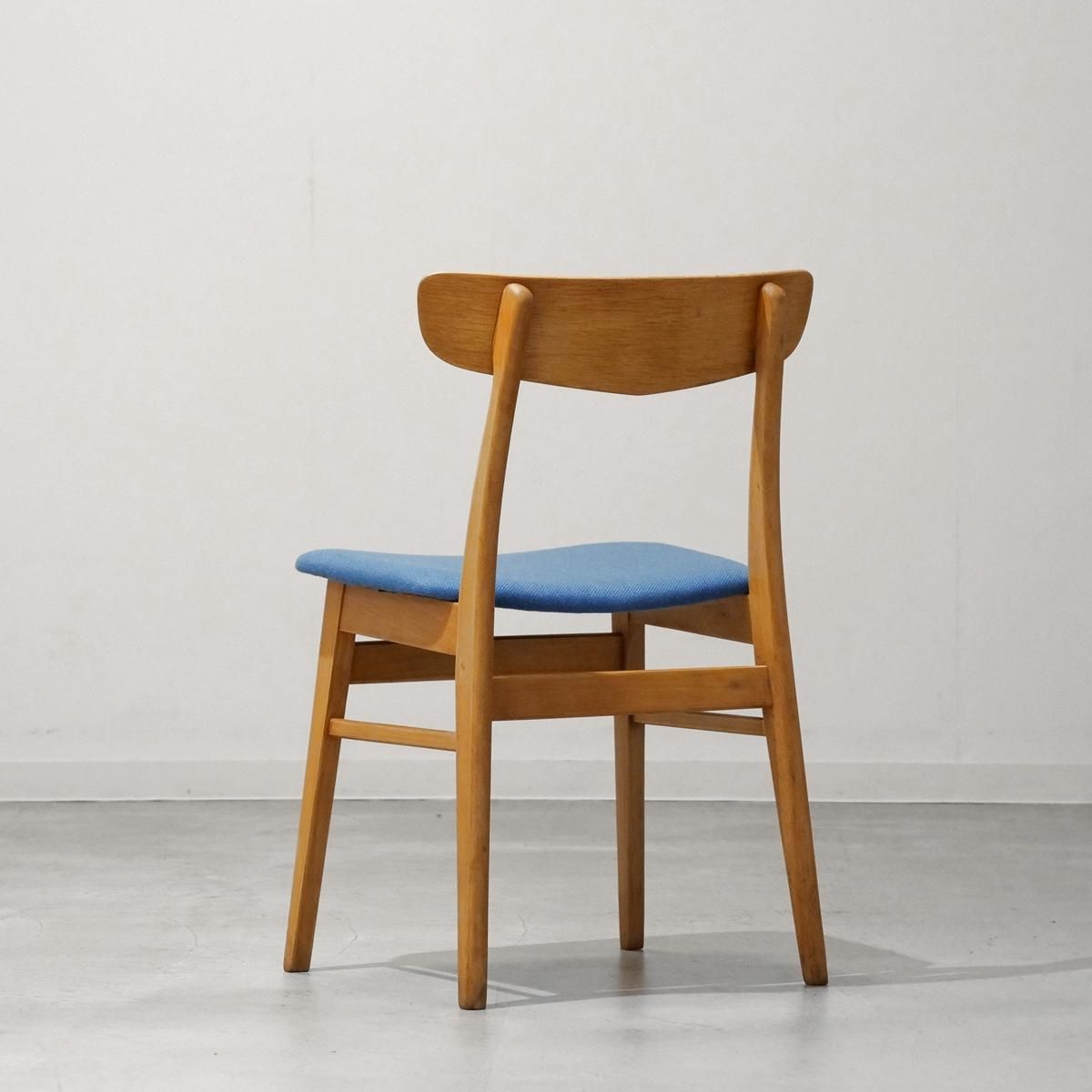 北欧ヴィンテージ デンマーク ダイニングチェア チーク 北欧ヴィンテージ/デンマーク製 ダイニングチェア チーク×ブルー