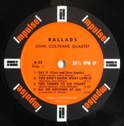 JOHN COLTRANE QUARTET / BALLADS（中古レコード） - BORDERLINE RECORDS