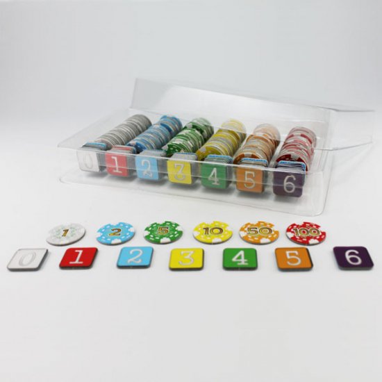 豪華厚紙チップセット 数字あり ６色 ボードゲーム カードゲームの販売所 By萬印堂