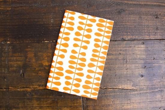 Nepal NOTE BOOK -Lokta Paper Beans Orange- - 【BOX&NEEDLE
