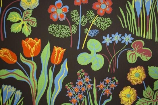 WALLPAPER -Bellflowers Black- - 【BOX&NEEDLE ONLINE BOUTIQUE