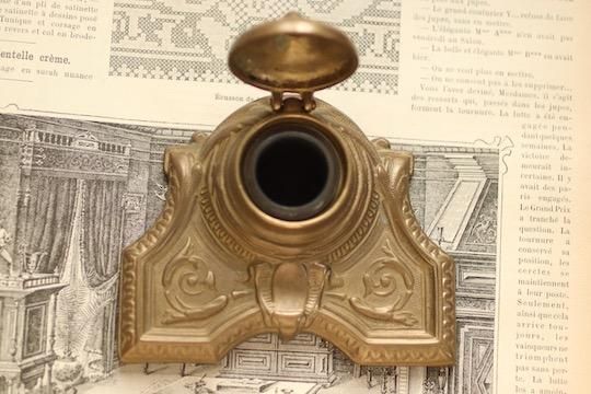 アンティーク インク壺 ペン置き