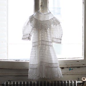 子供用ドレス カットワーク刺繍 ホワイトワーク - フランス 