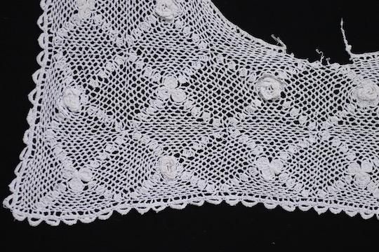 1880年代 フランス アイリッシュクロシェレース つけ襟 ビッグカラー 1880年代 フランス アイリッシュクロシェレース つけ襟 ビッグカラー