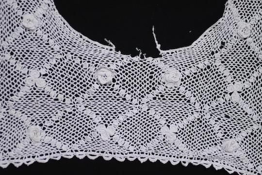 1880年代 フランス アイリッシュクロシェレース つけ襟 ビッグカラー 1880年代 フランス アイリッシュクロシェレース つけ襟 ビッグカラー