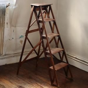 フランスアンティーク 木製のステップラダー