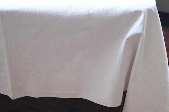 アンティーク リネンテーブルクロス ダマスク織 134x222cm