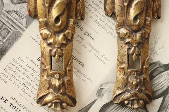 フランス アンティーク 家具用装飾金属プレート A - フランス