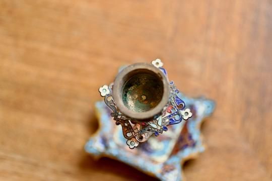 フランス アンティーク　ブロンズ　ホーロー 彩色　キャンドルスタンド - フランスアンティーク雑貨 Mille Chats