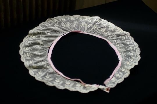 チュール刺繍レース つけ襟 12x85cm - フランスアンティーク雑貨
