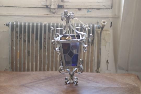 アンティーク　アイアンペンダントランプ ハンギング ガラスシェード アイアンペンダントランプ