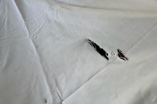 フランス　アンティーク　シーツ　リネン　モノグラムとドット フランス アンティーク シーツ リネン モノグラムとドット