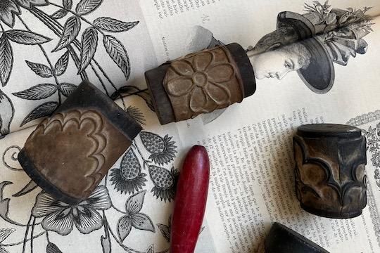 アンティーク 刺繍用 ローラースタンプ (小) 替えスタンプ5個付き