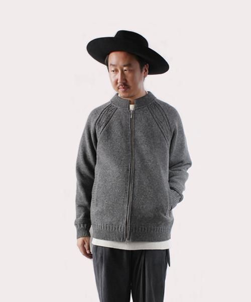 yashiki 21aw Akane Knit Blouson(OCHER) 販売値下げ - parafusoecia