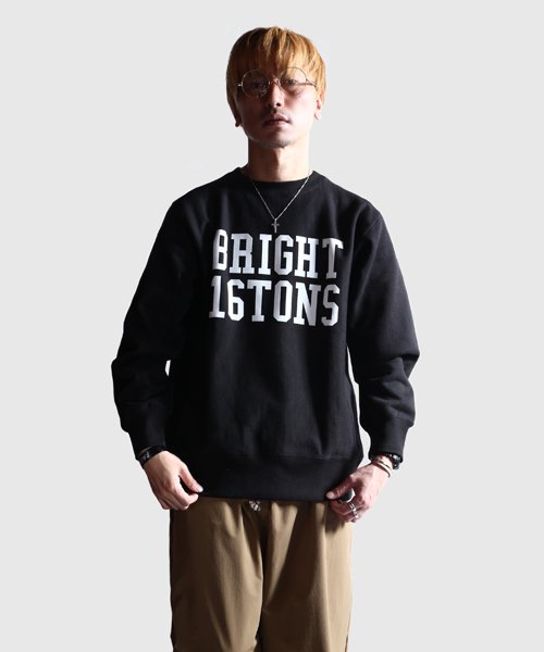 RALEIGH / ラリー（RED MOTEL / レッドモーテル） ｜ RALEIGH ”BRIGHT 16TONS” REVERSE WEAVE C/N SWEAT (BLACK)　商品画像14