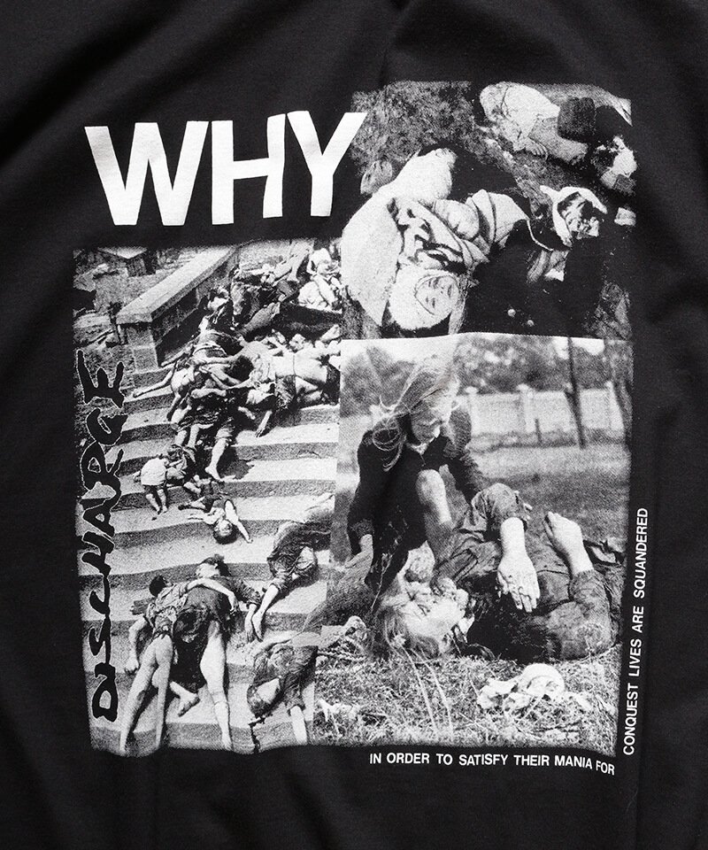 Official Artist Goods / バンドTなど ｜DISCHARGE / ディスチャージ：WHY？ T-SHIRT (BLACK)商品画像2