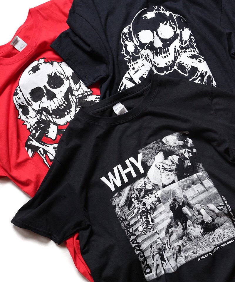 DISCHARGE / ディスチャージ【 WHY？ T-SHIRT (BLACK) 】- SIDEMILITIA