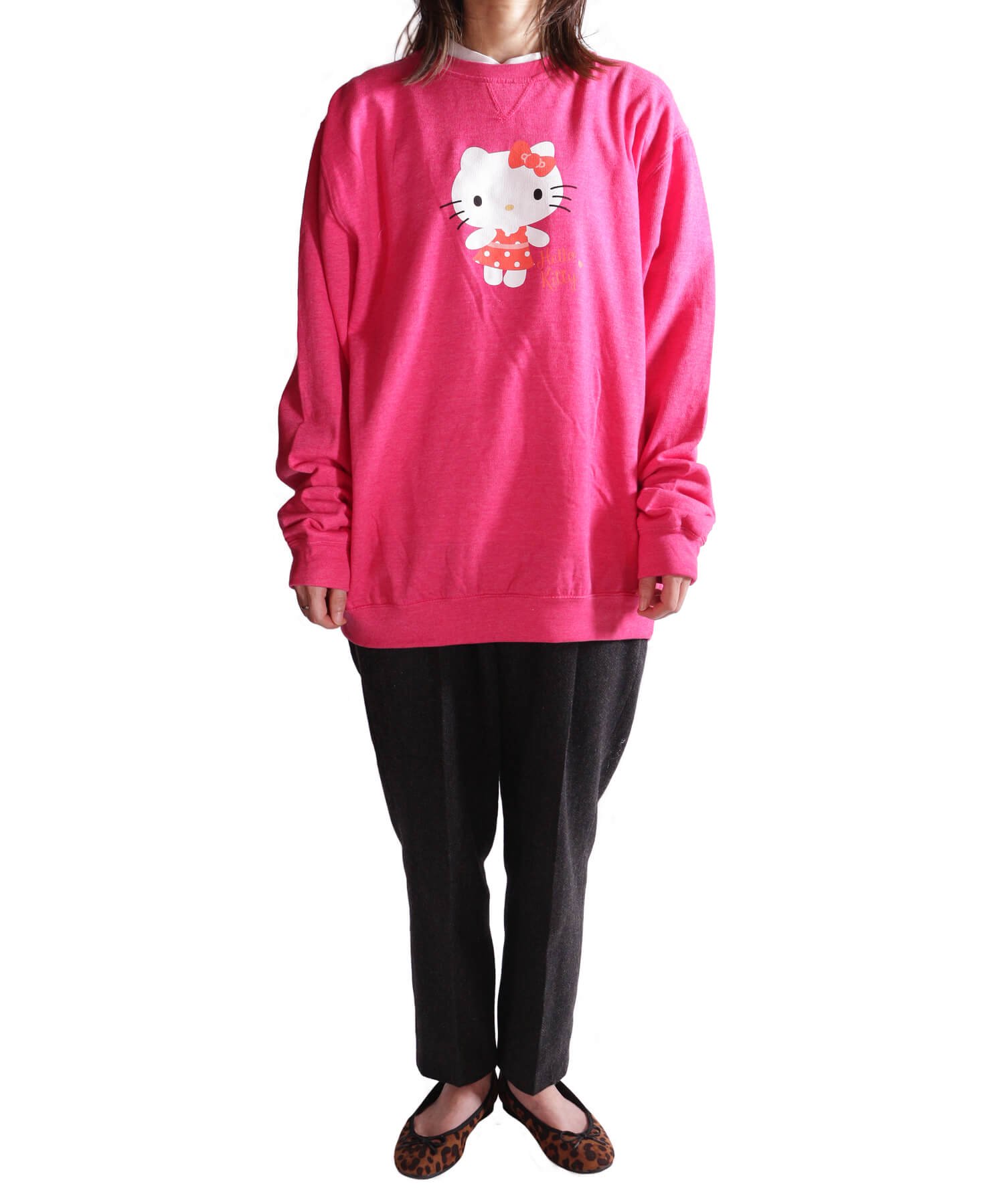Official Artist Goods / バンドTなど ｜HELLO KITTY / ハローキティ：POLKA DOTS
CREW NECK SWEATER (WASHED PINK)　商品画像10