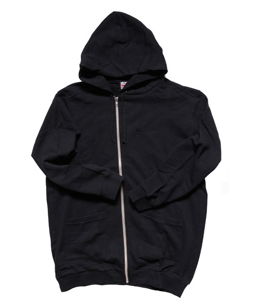 RALEIGH / ラリー（RED MOTEL / レッドモーテル） ｜  “TO CUT A LONG STORY SHORT” ASYMMETRIC ZIP HOODIE (BK)　商品画像