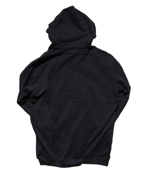 RALEIGH / ラリー（RED MOTEL / レッドモーテル） ｜ “TO CUT A LONG STORY SHORT” ASYMMETRIC ZIP HOODIE (BK)　商品画像1