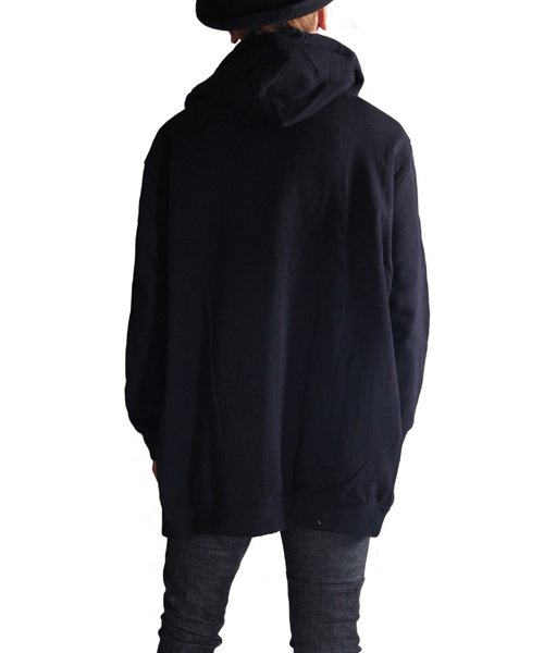 RALEIGH / ラリー（RED MOTEL / レッドモーテル） ｜ “TO CUT A LONG STORY SHORT” ASYMMETRIC ZIP HOODIE (BK)　商品画像16