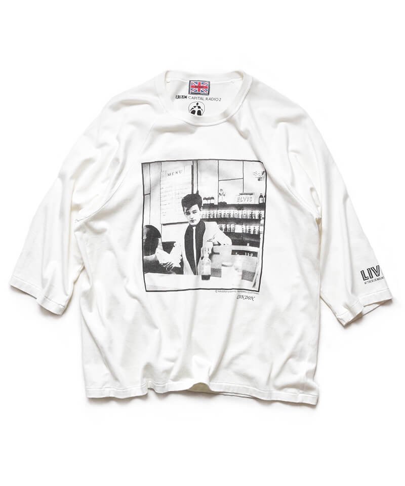 RALEIGH / ラリー（RED MOTEL / レッドモーテル） ｜  RBC WORLD NEWS 3/4 SLEEVE T-SHIRTS (Loose Fit / WH)　商品画像
