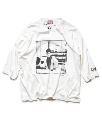 RALEIGH / ラリー（RED MOTEL / レッドモーテル） /  RBC WORLD NEWS 3/4 SLEEVE T-SHIRTS (Loose Fit / WH)　