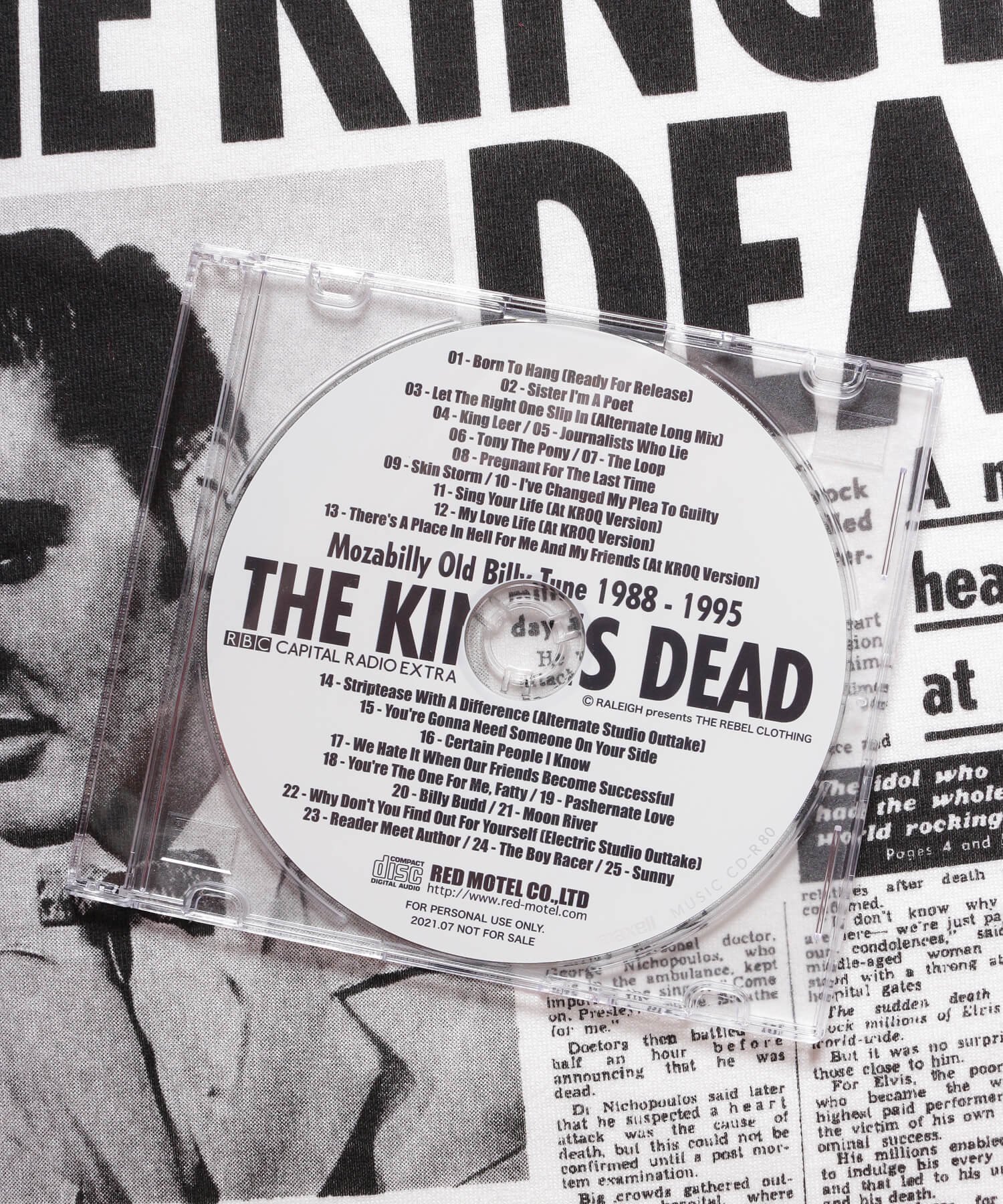 RALEIGH / ラリー（RED MOTEL / レッドモーテル） ｜ Obituary in a Newspaper ”THE KING IS DEAD” T-SHIRTS (WH)　商品画像6