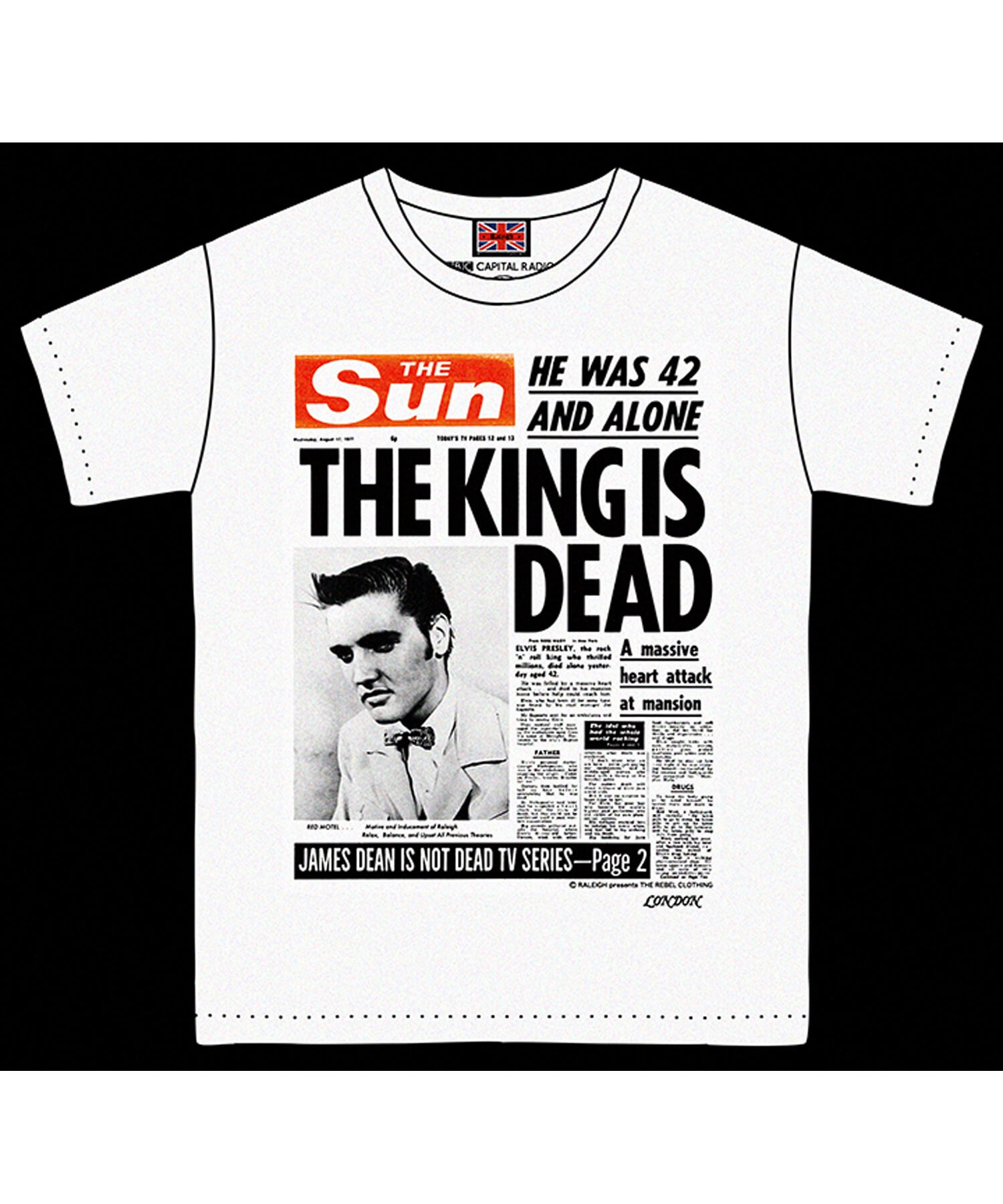 RALEIGH / ラリー（RED MOTEL / レッドモーテル） ｜ Obituary in a Newspaper ”THE KING IS DEAD” T-SHIRTS (WH)　商品画像9