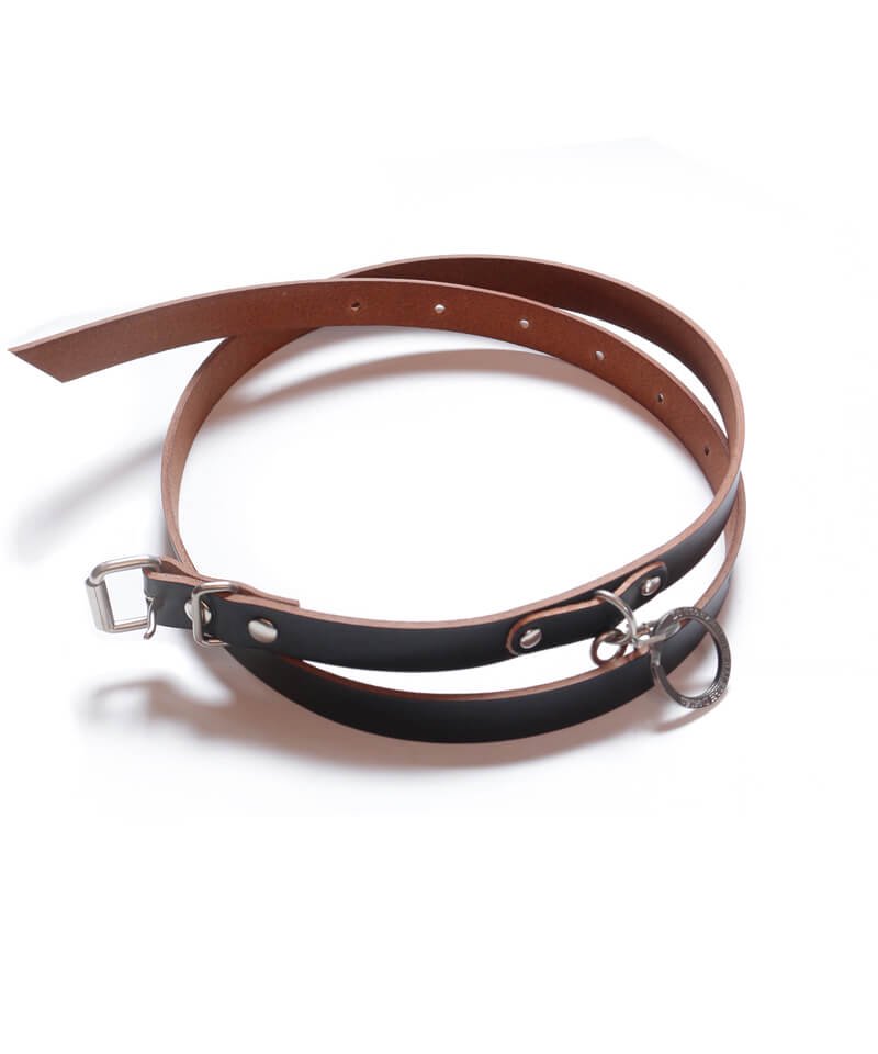 “HANGING DOWN” LEATHER NARROW BELT (SPACE COWBOY MODEL / BLACK) - セレクトショップ  SIDEMILITIA（サイドミリティア）通販サイト