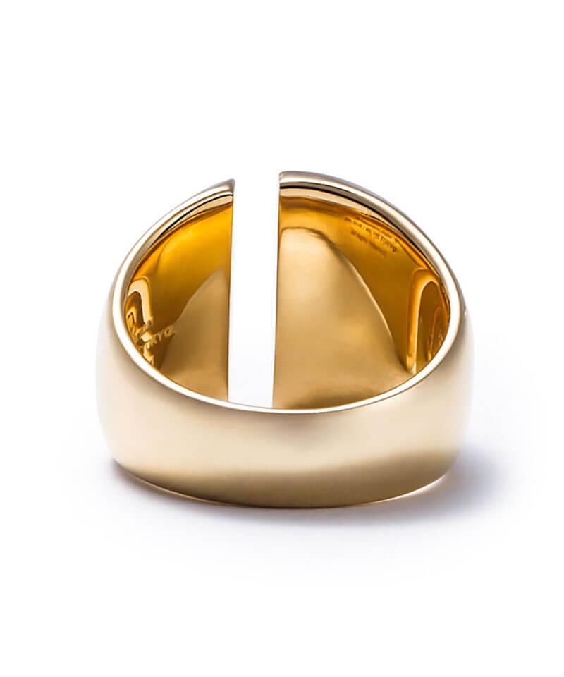 SPLIT CARVED SEAL RING (GOLD/SERAPHINITE) - セレクトショップ