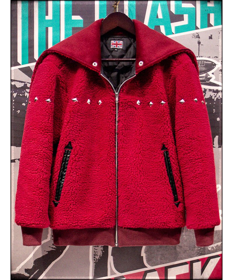 RALEIGH / ラリー (RED MOTEL / レッドモーテル)：, SAILOR HOOD “DIAMOND” BOA BLOUSON  (RED) - セレクトショップ SIDEMILITIA（サイドミリティア）通販サイト