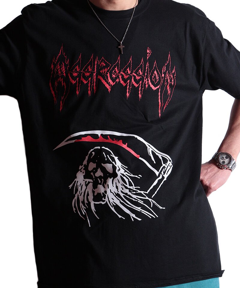 Official Artist Goods / バンドTなど ｜AGGRESSION / アグレッション：BY THE REAPING HOOK T-SHIRT (BLACK)　商品画像12