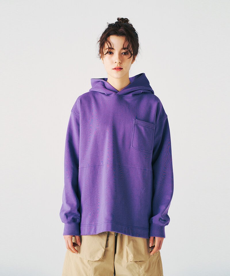 STYLE / スタイル ｜Frame switchwear：PULLOVER WIDE POCKET HOODIE (PURPLE) & WIDE POCKET CREW NECK PULLOVER (ASH BLUE)商品画像1