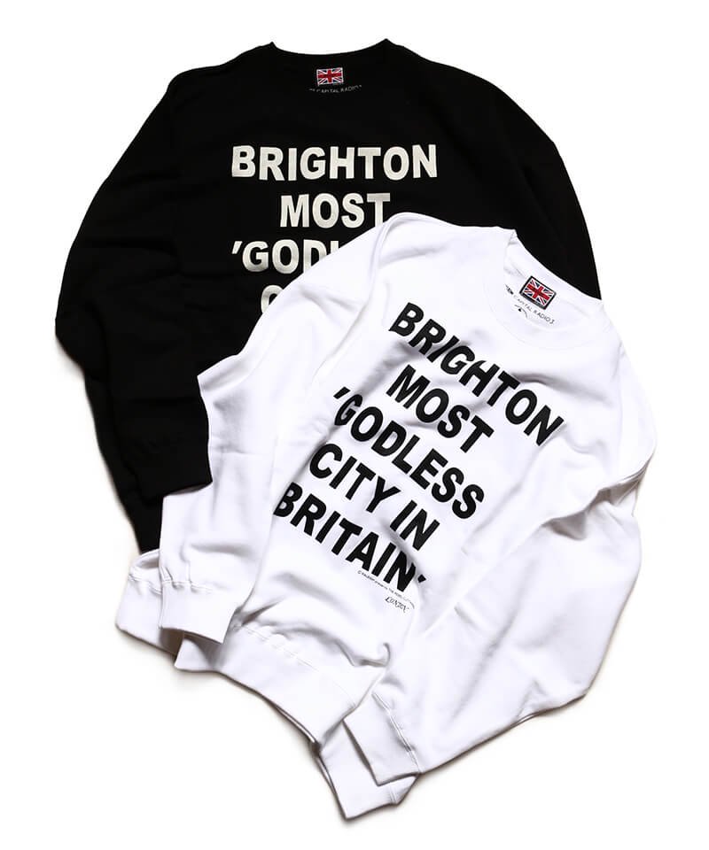RALEIGH / ラリー（RED MOTEL / レッドモーテル） ｜“BRIGHTON MOST ‘GODLESS CITY IN BRITAIN'” C/N SWEAT (Loose Fit : WHITE)商品画像5
