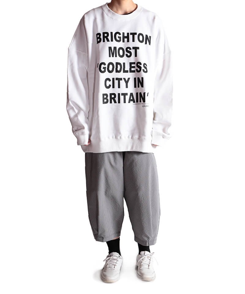 RALEIGH / ラリー（RED MOTEL / レッドモーテル） ｜“BRIGHTON MOST ‘GODLESS CITY IN BRITAIN'” C/N SWEAT (Loose Fit : WHITE)商品画像7