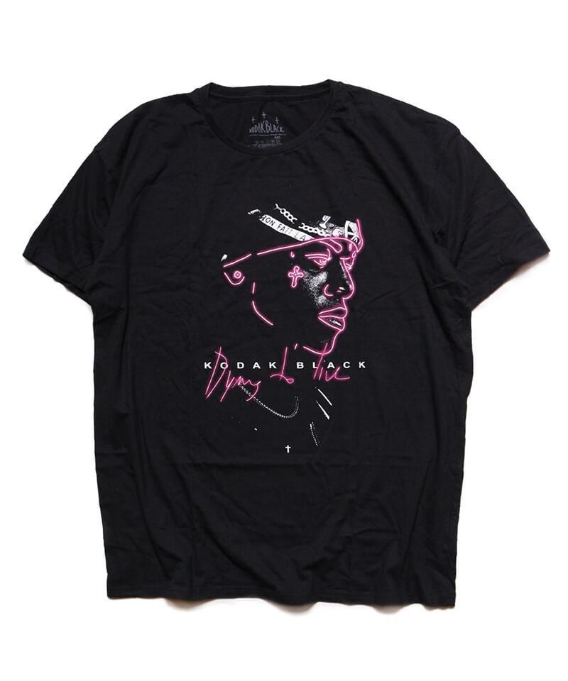 ★KODAK/シグネチャーロゴのアスキン半袖Tシャツ KODAK BLACK / コダック・ブラック:NEON OUTLINE T-SHIRT