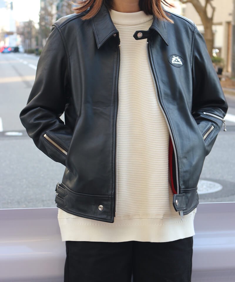 STYLE / スタイル ｜RALEIGH：“44口径” SINGLE LEATHER JACKET (2021 Ver. / BLACK)　COOKMAN：WIDE CHEF PANTS (BLACK)商品画像1